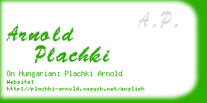 arnold plachki business card